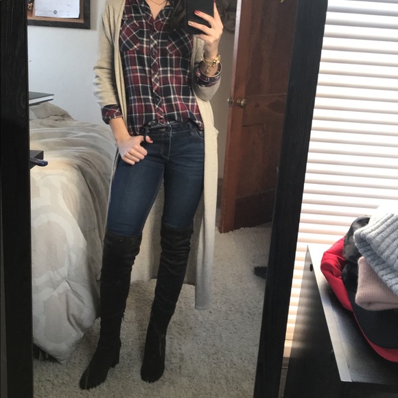 Olive green thigh-high boots - Picture 3 of 3